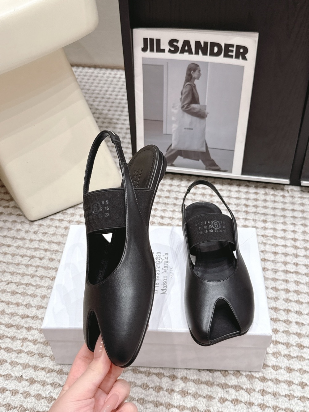 Maison Martin Margiela Black Leather Tabi Slingback Mules - Picture 5 of 9